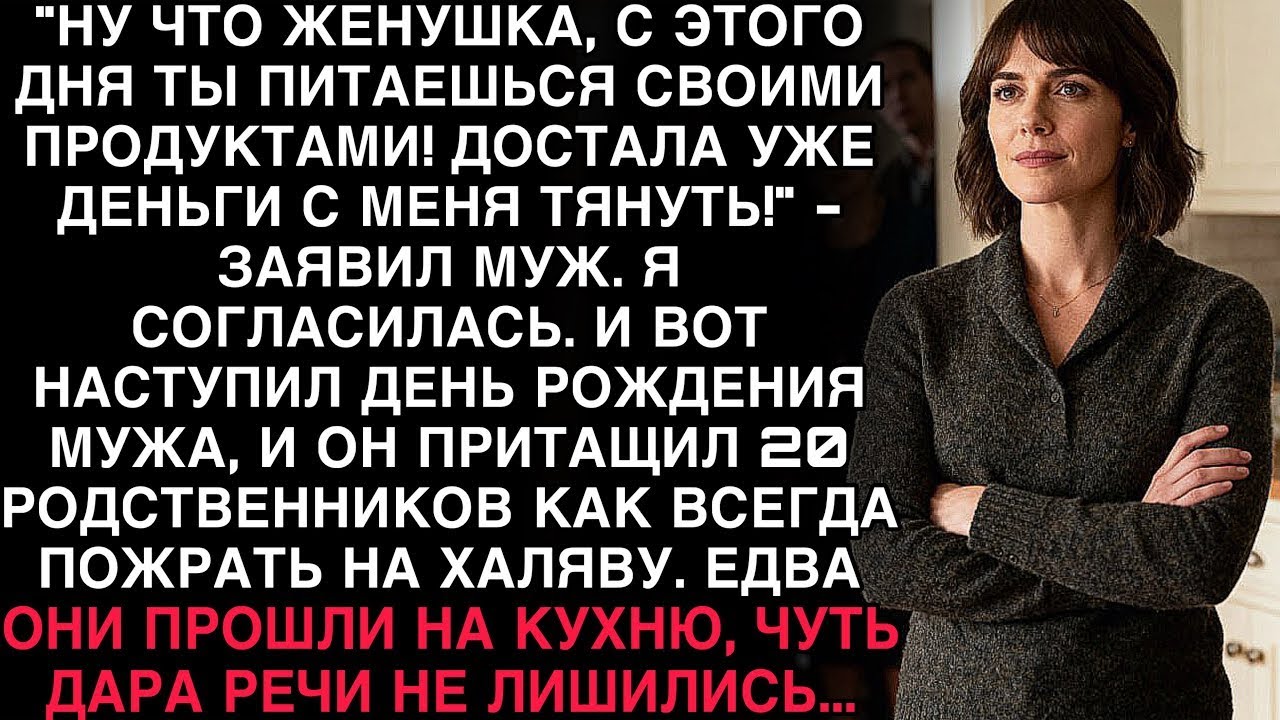 МУЖ СКАЗАЛ： «ТЕПЕРЬ ПИТАЙСЯ САМА!» — НО НА ЕГО ДЕНЬ РОЖДЕНИЯ ГОСТИ ЗАМЕРЛИ, УВИДЕВ МОЙ “С