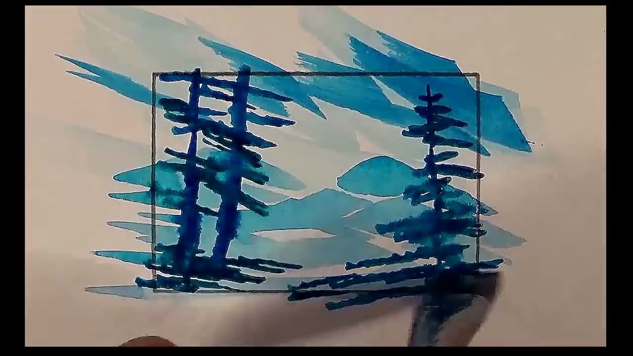 #86 - Fun fine art by Lefty - Small watercolor painting loose and fast