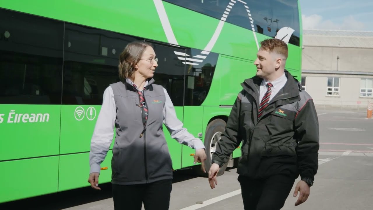 People Behind Bus &Eacute;ireann