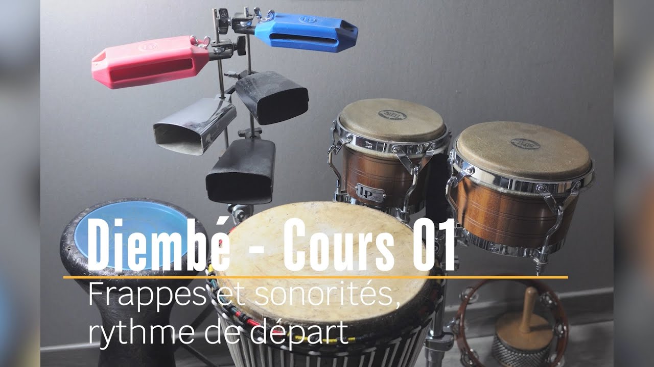 Djembé Cours 01 - Frappes, sonorités et rythme de départ