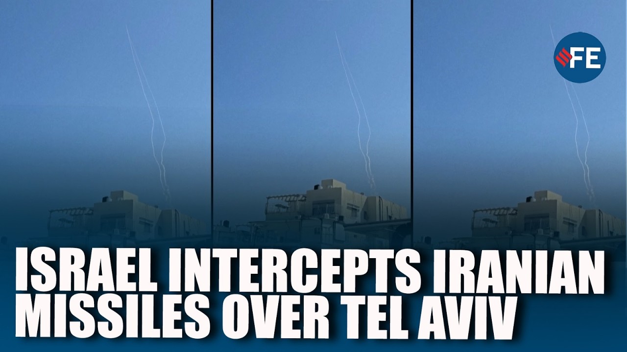 Israeli Defences INTERCEPT Iranian missiles Over Tel Aviv