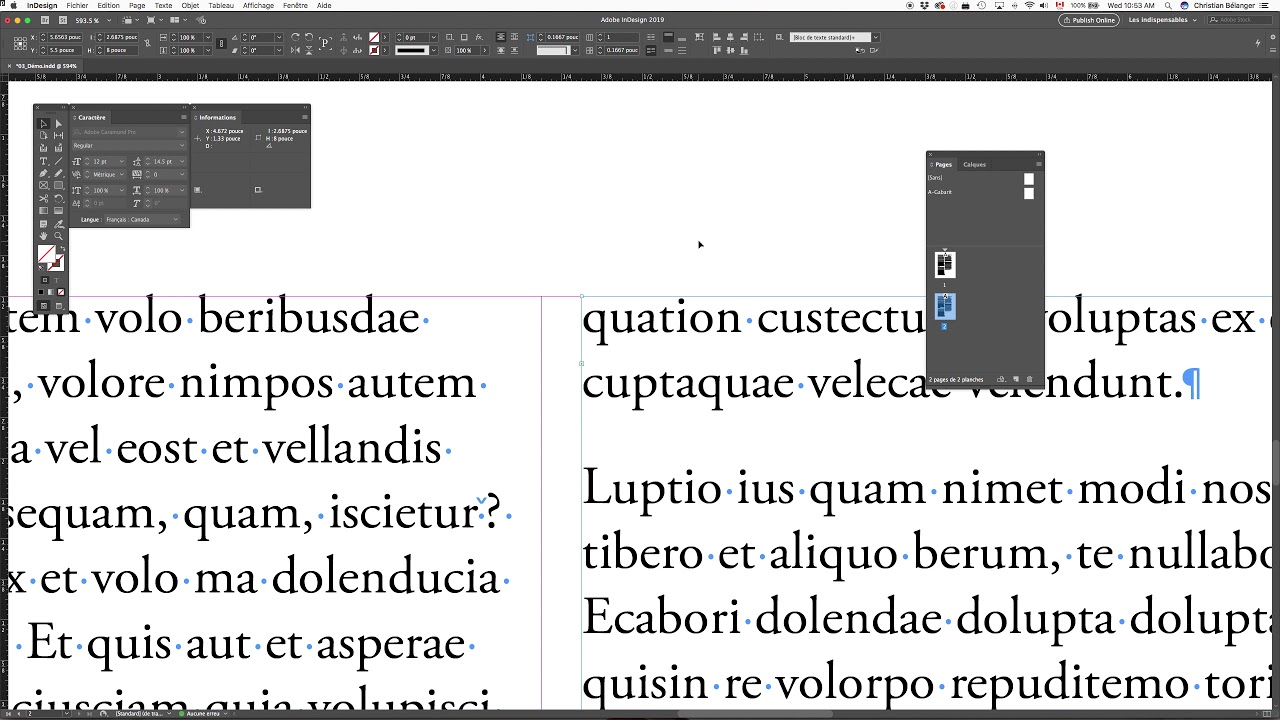 Adobe InDesign / Chaînage de blocs de texte