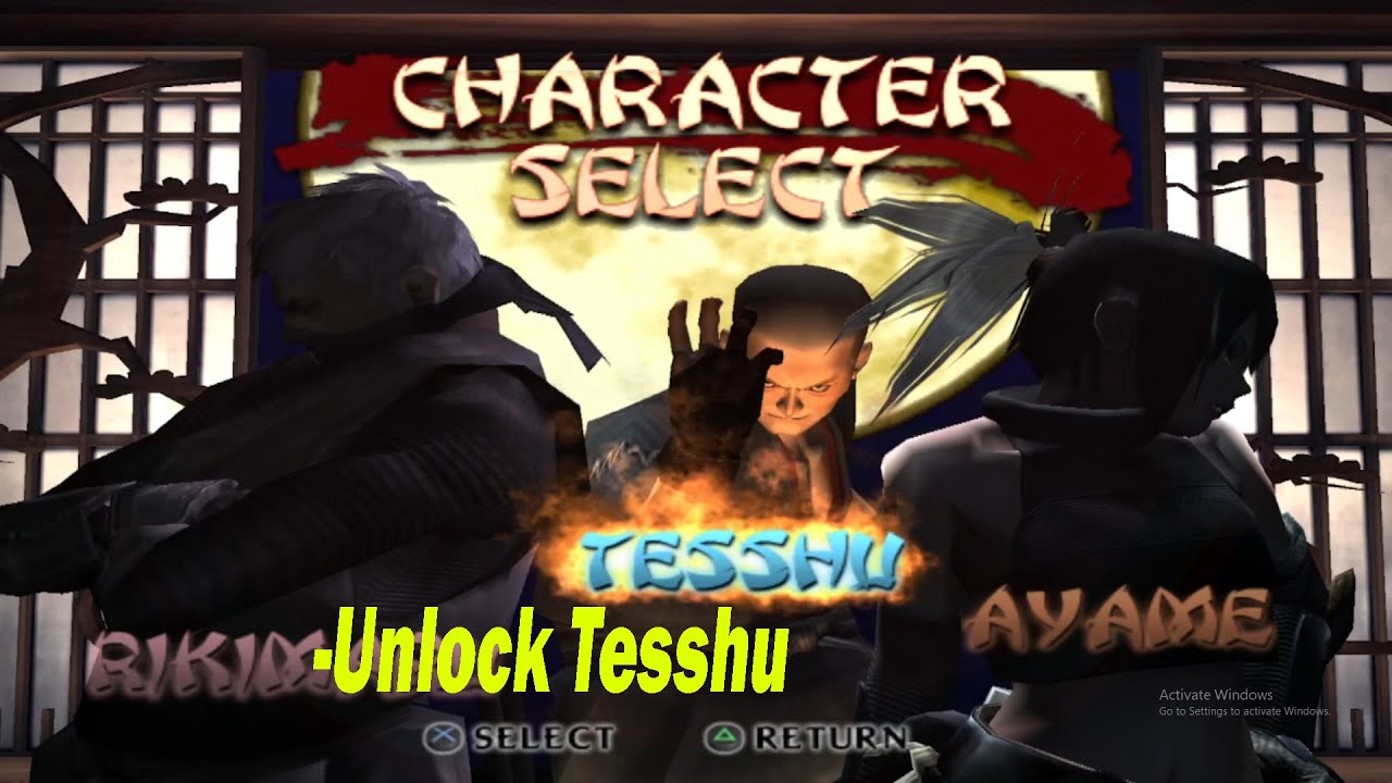 Cheat Code Tenchu 3 (Wrath Of Heaven) - Unlock Tesshu - PCSX2