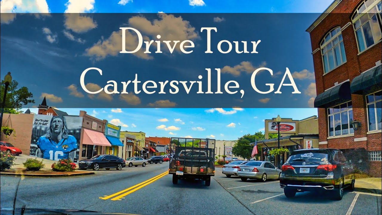 Driving Through Cartersville, Georgia - Dashcam City Tour - 4K
