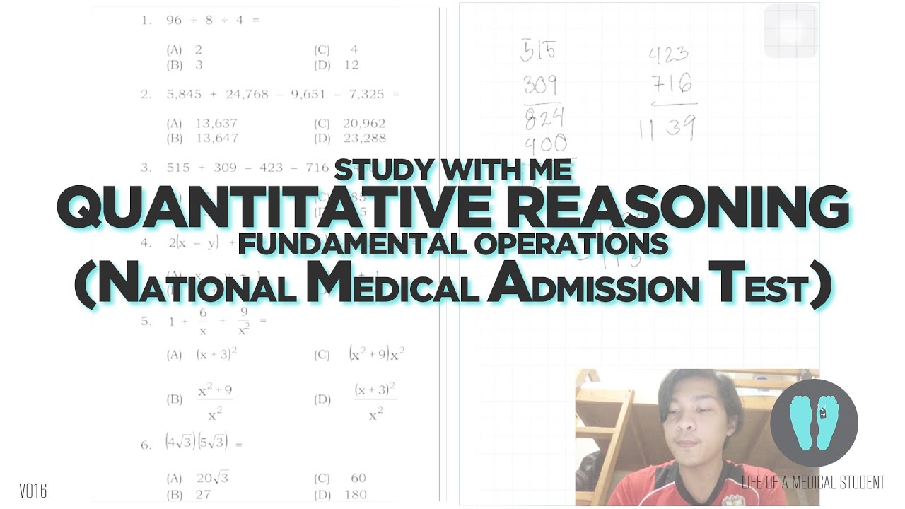 Study With Me! Quantitative Reasoning: Fundamental Operations (NMAT) | V016 (Philippines)