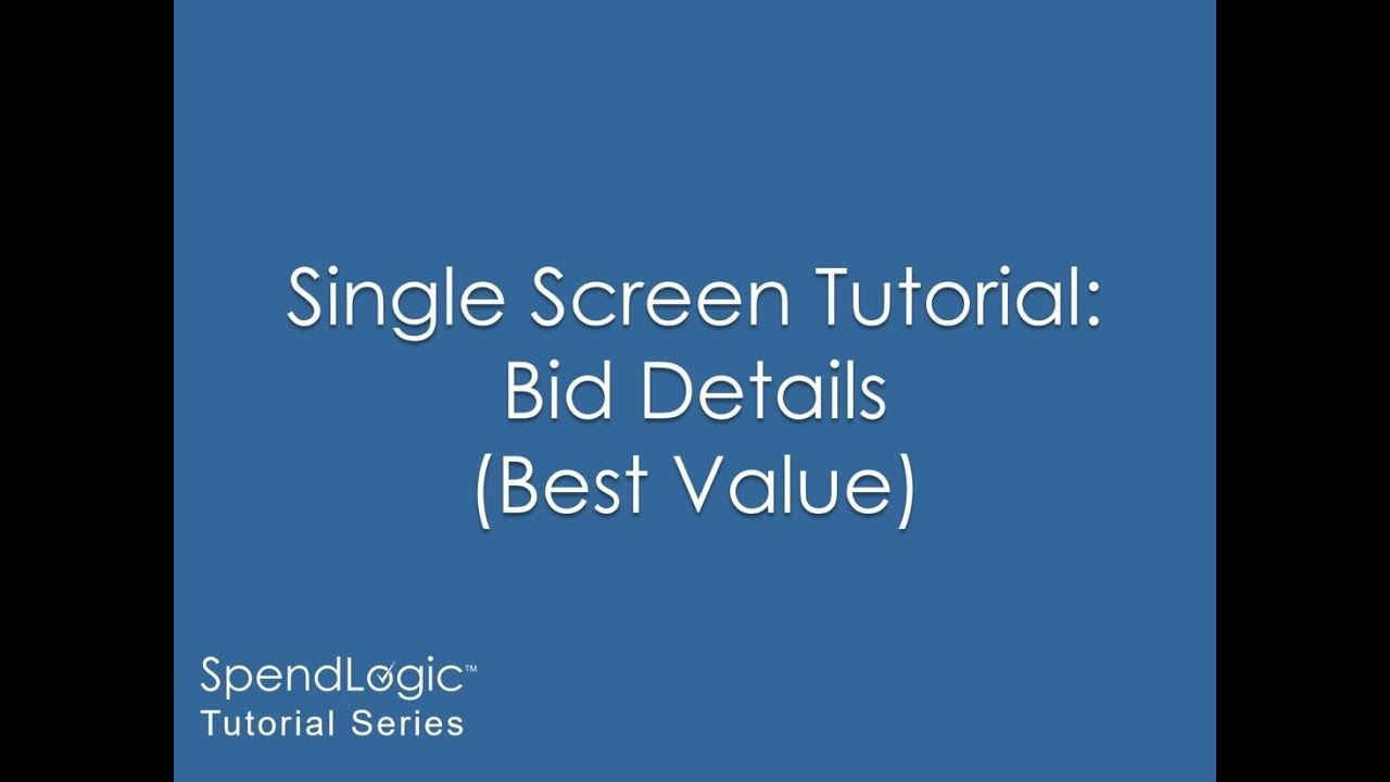 Bid Details (Best Value)