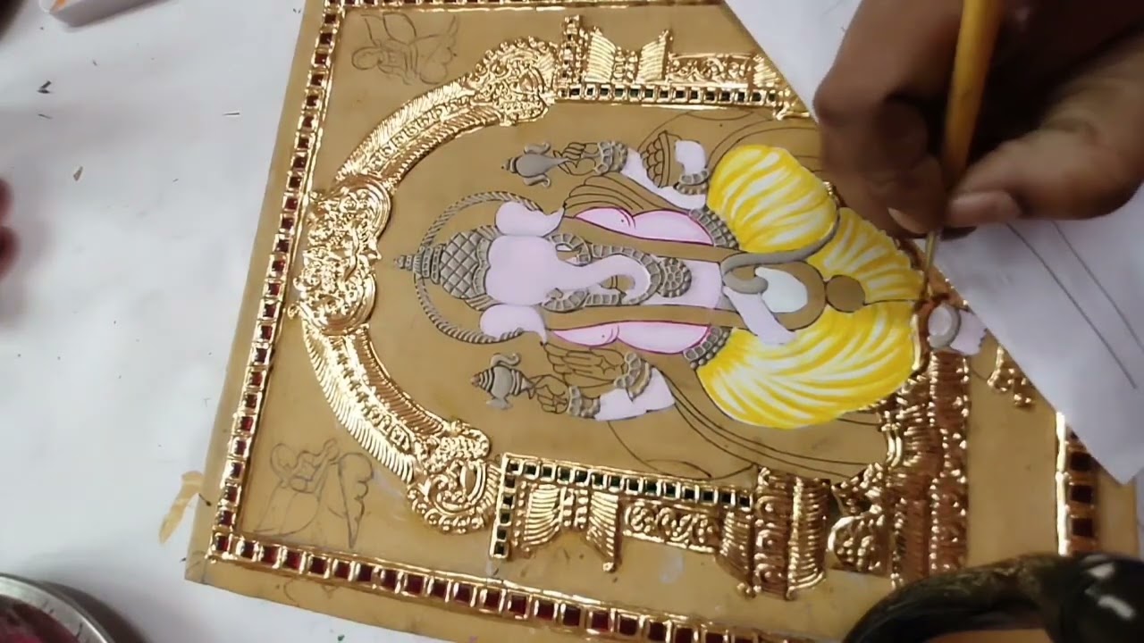 ganapathi dothi - tanjore painting