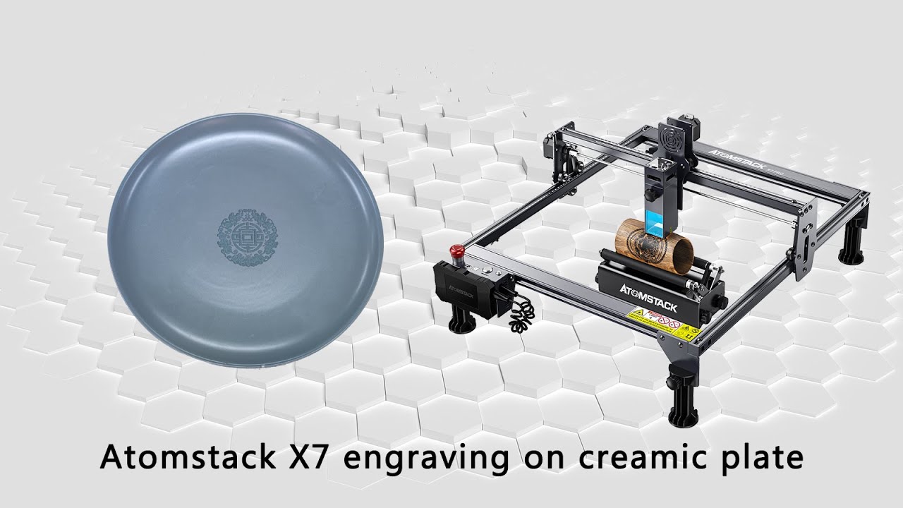 Atomstack X7 Pro engraving on creamic plate