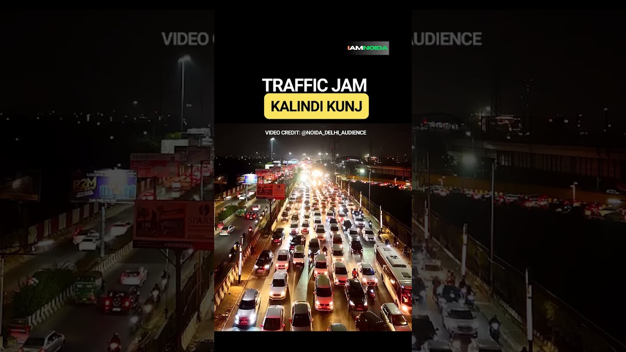 Noida: Traffic jam at Kalindi Kunj during evening hours