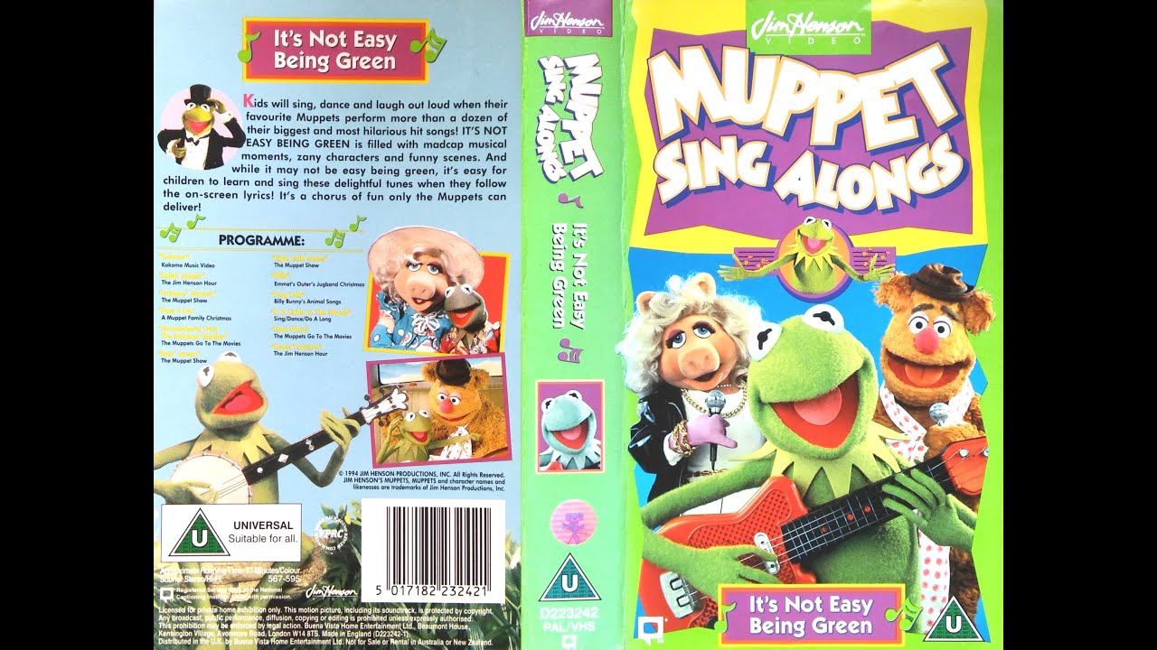 Muppet Sing Alongs - It's Not Easy Being Green (1995, UK VHS)