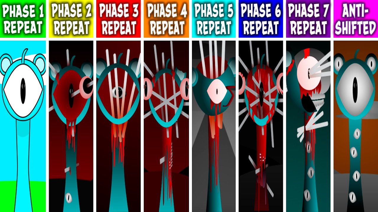 Sprunki PHASE 1-2-3-4-5-6-7 But Everyone Is REPEAT After ANTI-SHIFTED PHASE 3