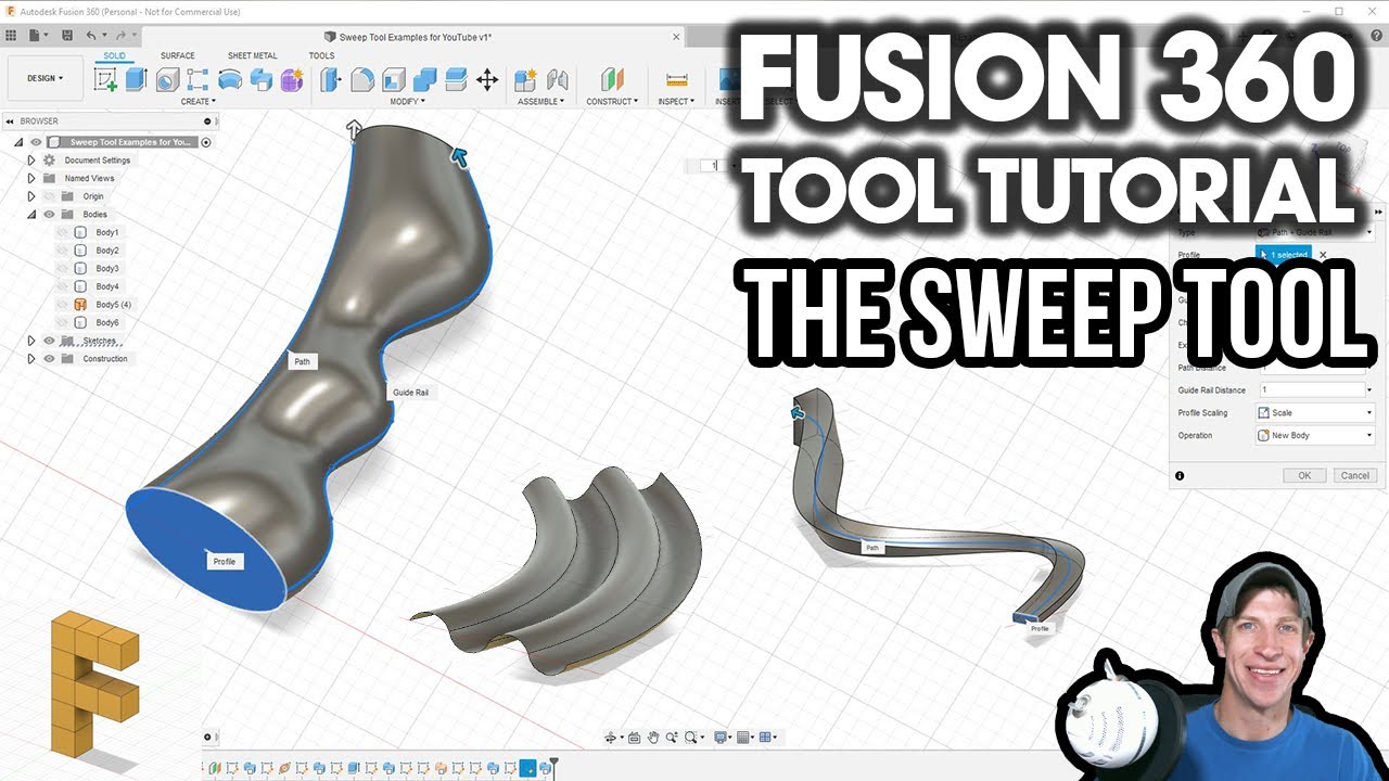 Начало работы с инструментом SWEEP в Autodesk Fusion 360
