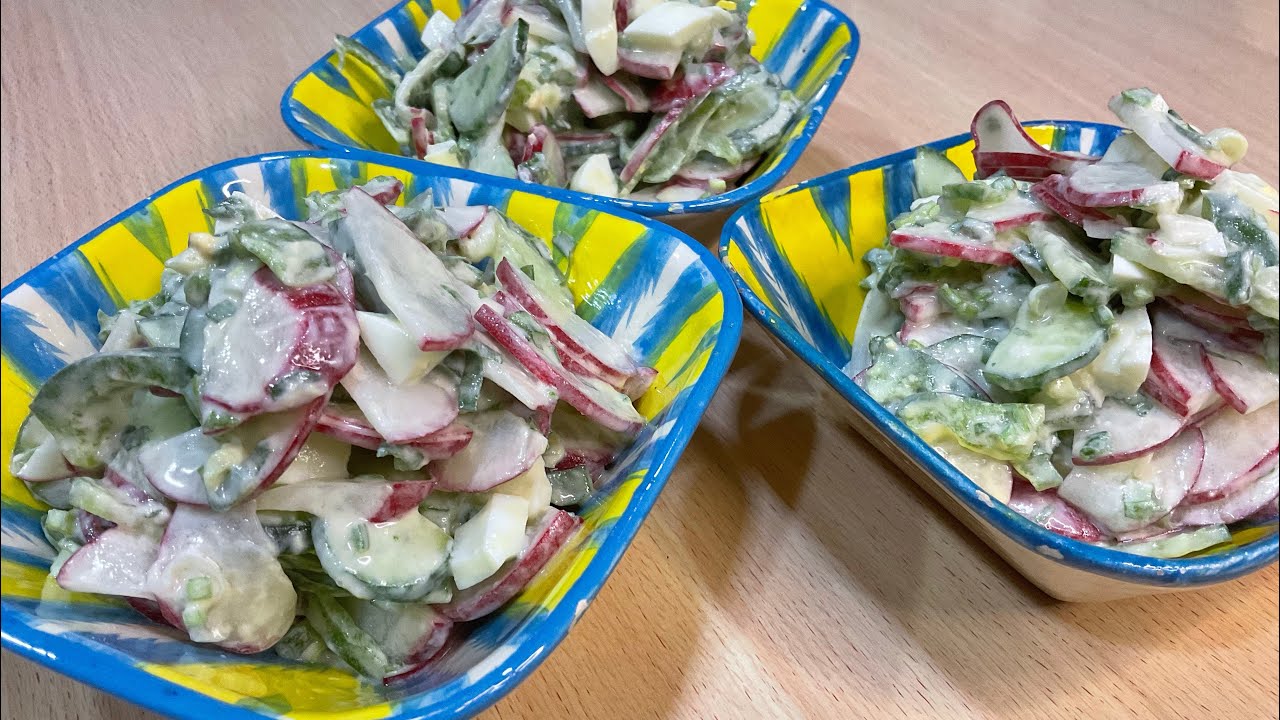 ANTIQA SALAT🥒yengilgina RAMAZON uchun 👍tez tayyor boʻladigan vitaminga boy REDISKALI salat TAYYORLAN