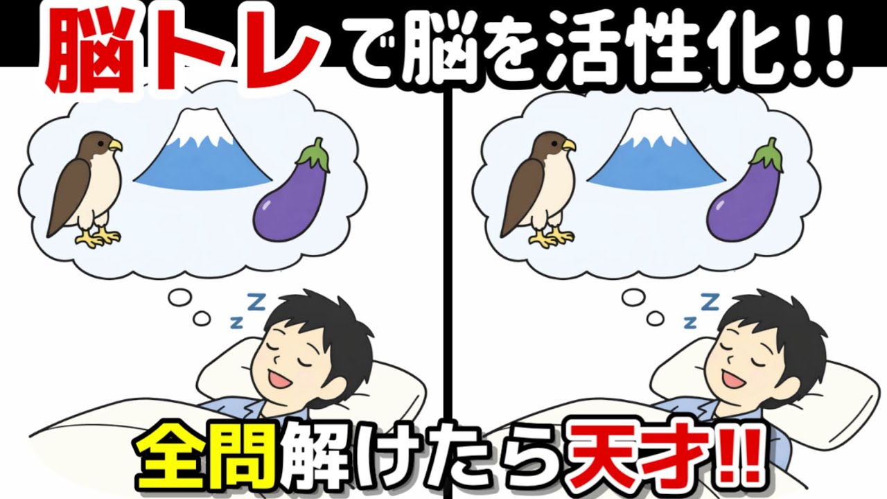 【間違い探し×脳トレ!!】毎日の脳トレで脳を鍛えましょう! 間違い探しで脳トレを！記憶力向上、集中力向上、認知症予防に効果的です！