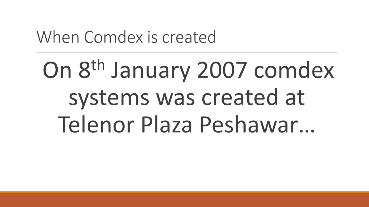 Welcome To Comdex System