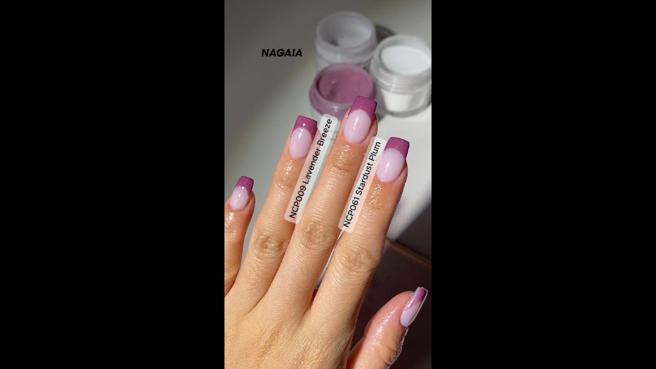 Lavender nails with elegant French tips 👀