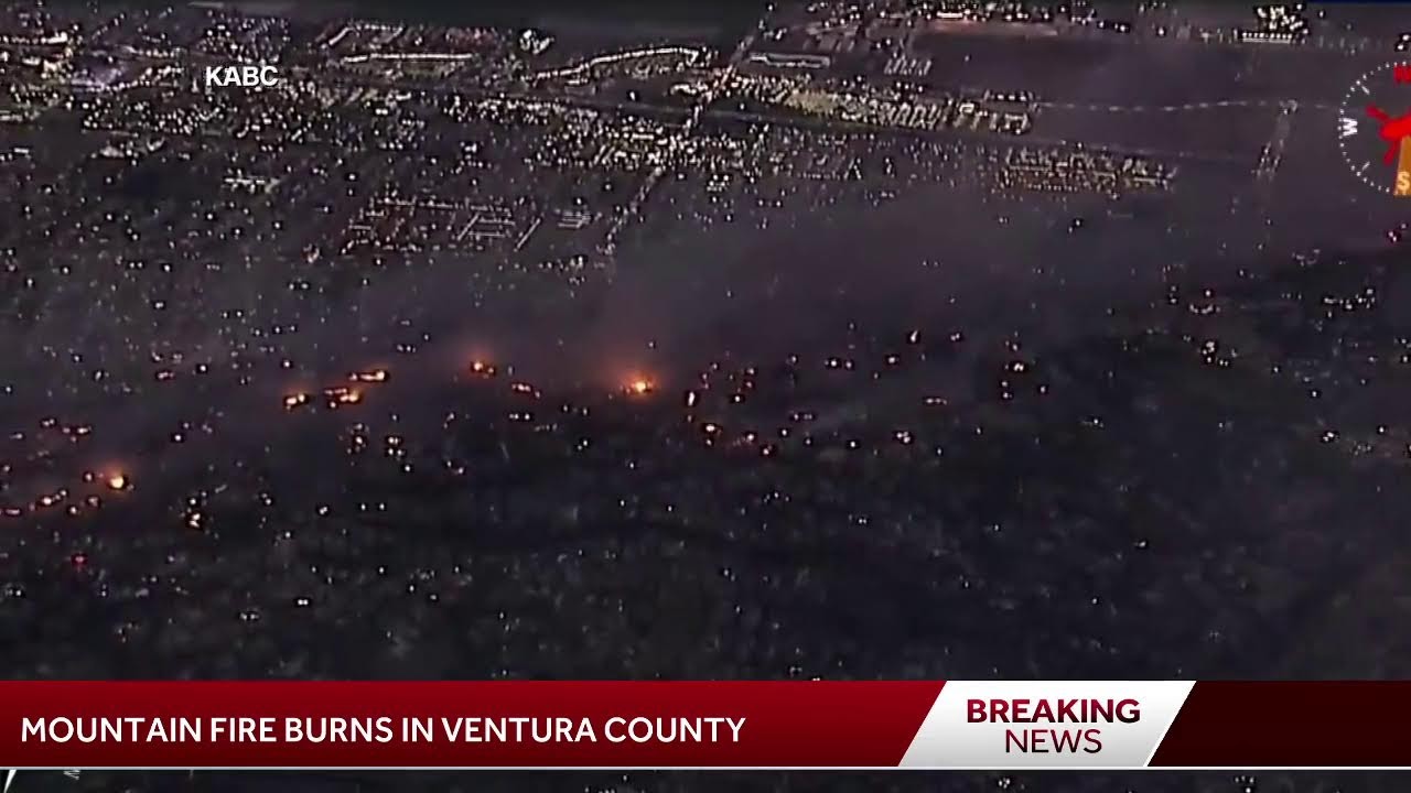 LIVE | Aerial view over a fire that has caused injuries in Ventura County.