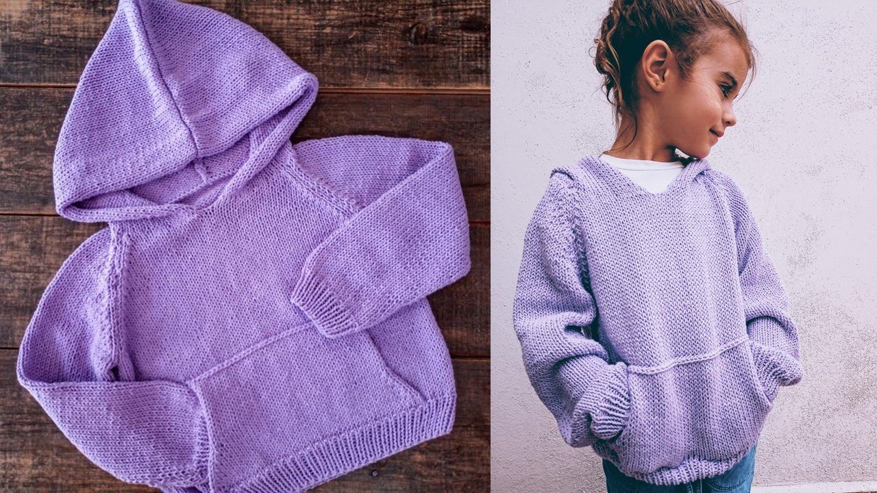 Su&eacute;ter, Sudadera, Buzo a dos agujas para ni&ntilde;o o ni&ntilde;a &iexcl;Paso a paso!