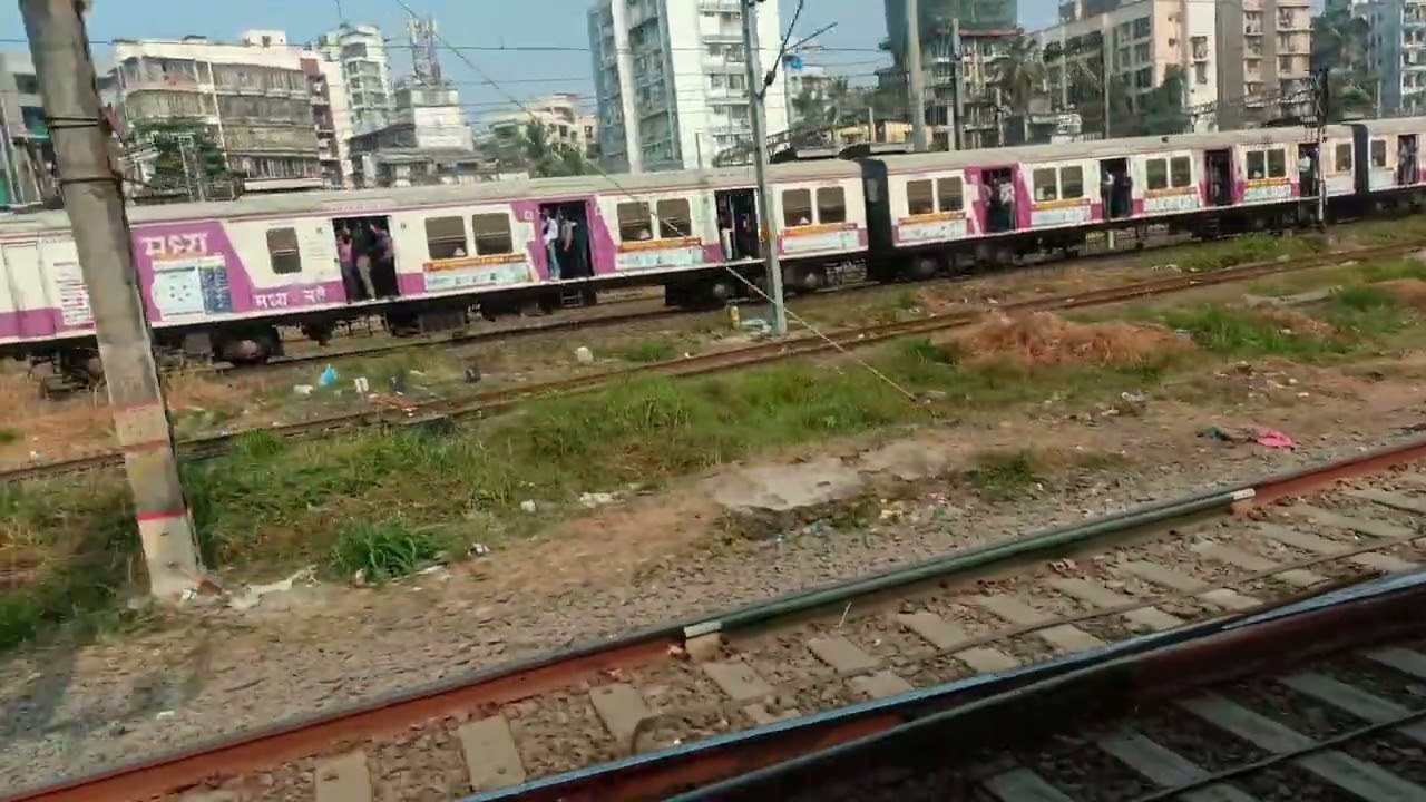 Two Mumbai Locals Parallel to each other ##mumbailocal 