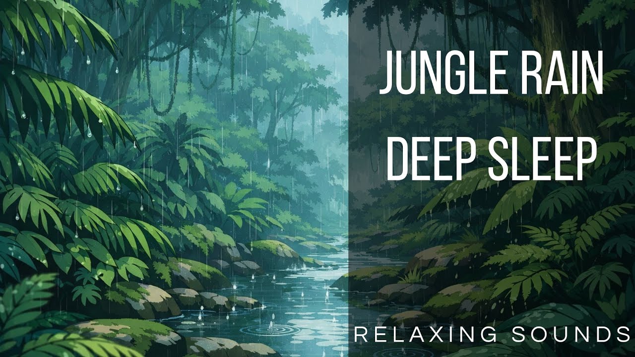 RELAXING SOUNDS - CALM RAIN IN THE JUNGLE - DEEP SLEEP