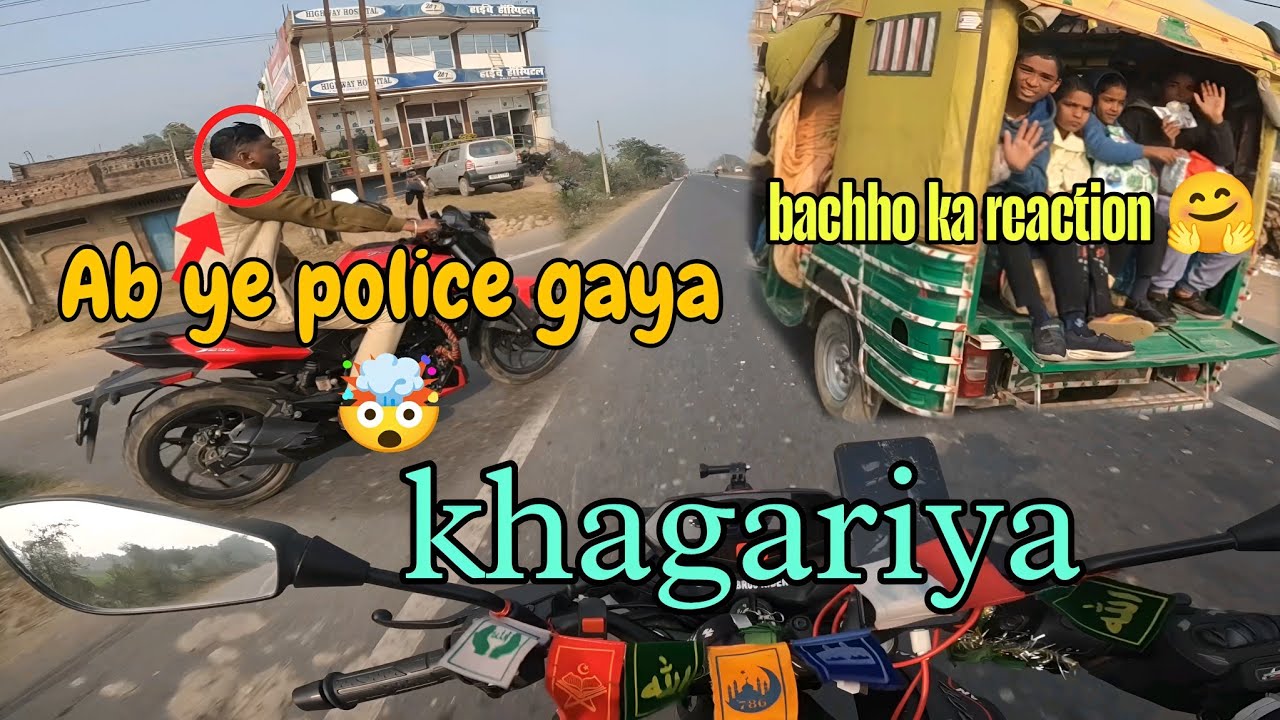 Ye police wala to gya 🤣🤣🤣 । Khagariya #viral #motovolgger #vlog #rider #reaction #thebr06rider 