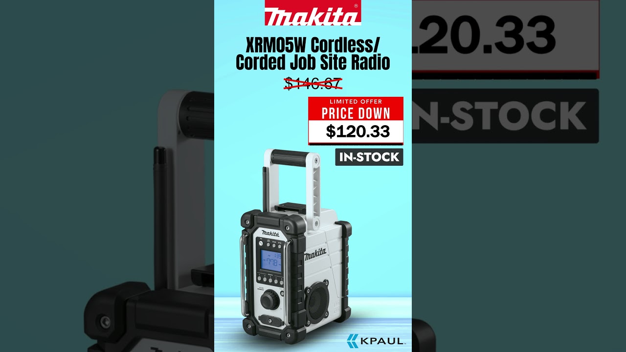 In Stock | Makita XRM05W Cordless Job Site Radio | Authorized Distributor | KPaul - Veteran Owned