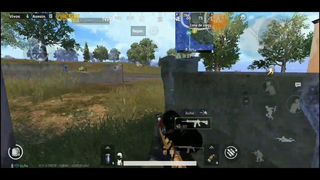 Rush agresivo 1 vs squad PPP... PUBG... 22 kils