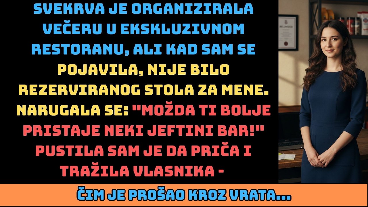 Svekrva me izbacila s luksuzne večere, pa sam tražila vlasnika — nije znala da sam to zapravo ja...