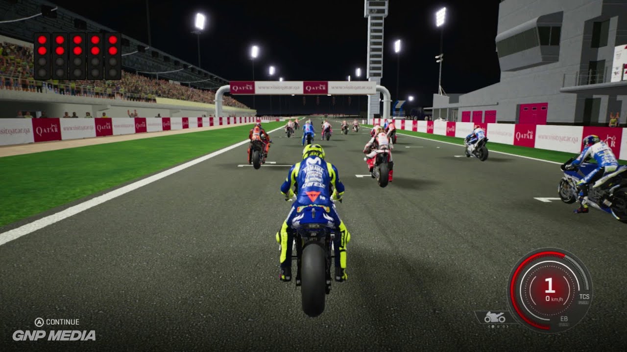 MotoGP 18 [Nintendo Switch] - Valentino Rossi - Yamaha - Losail Circuit - Gameplay