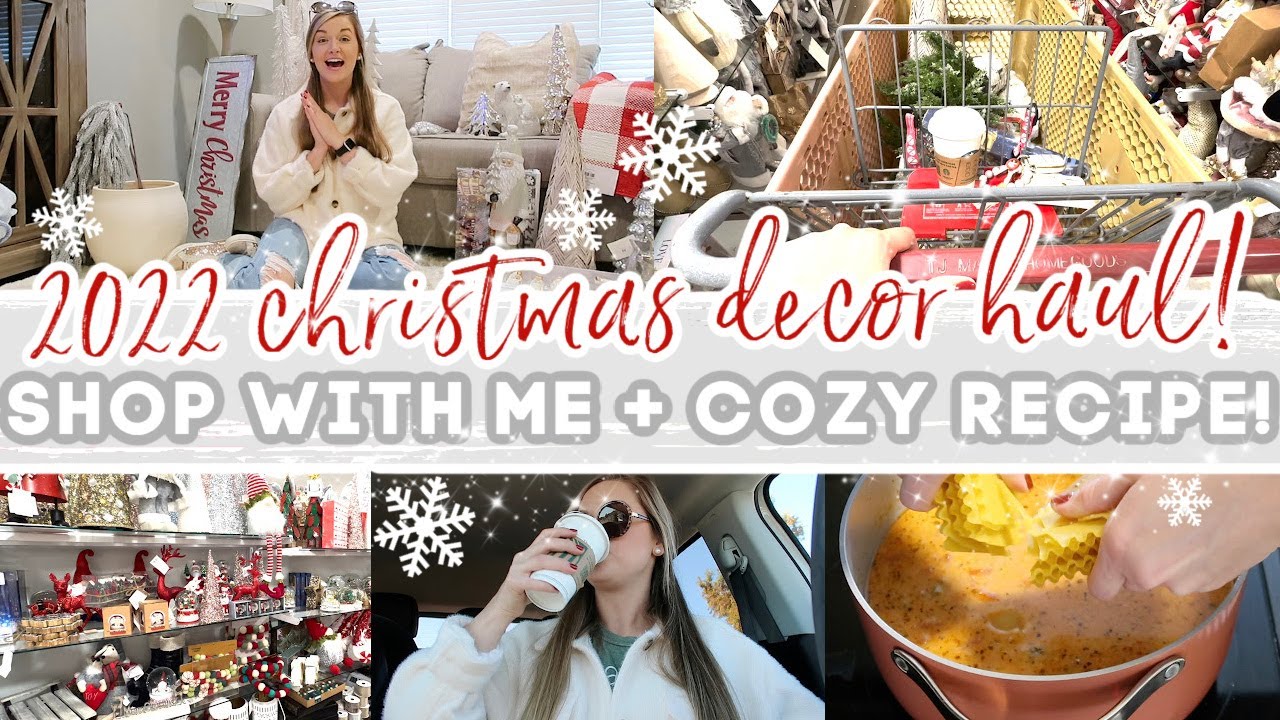2022 CHRISTMAS DECOR HAUL! | SHOP WITH ME + COZY RECIPE | HOBBY LOBBY & TJ MAXX | Lauren Yarbrough