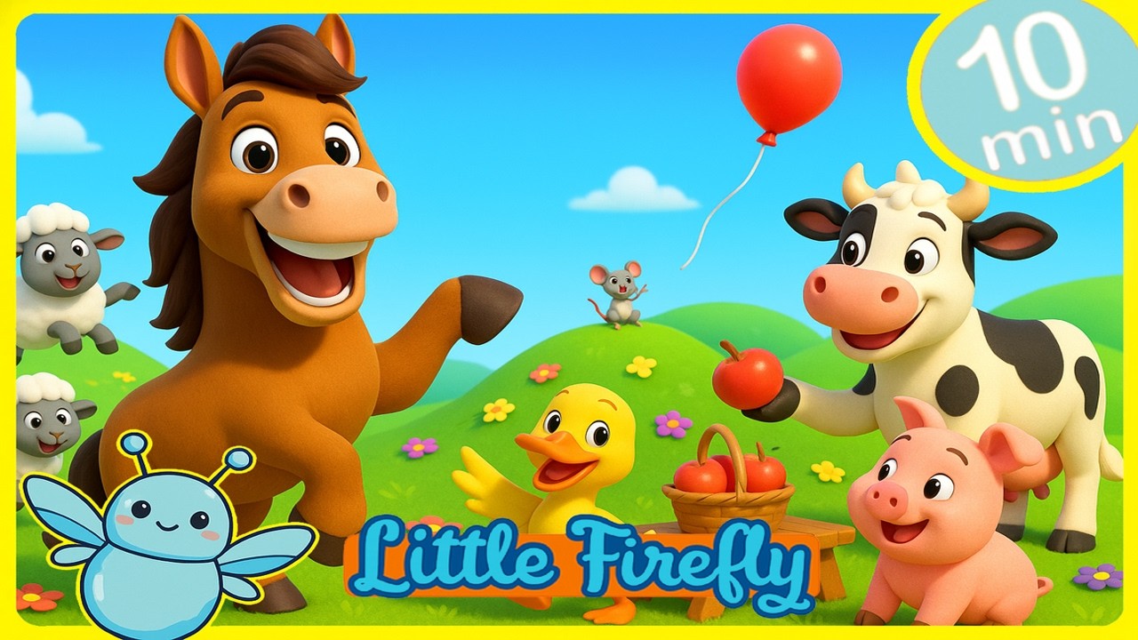 Let’s Count with the Horse 🐴 + KIDS SONG MIX | Sing & Learn with Farm Friends! | Little Firefly