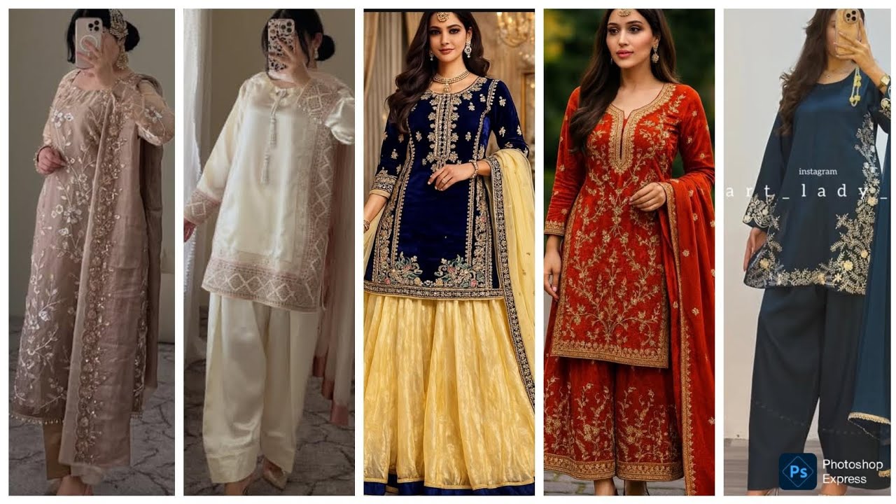 Новейшие стильные модели пенджабских платьев для Ид.
