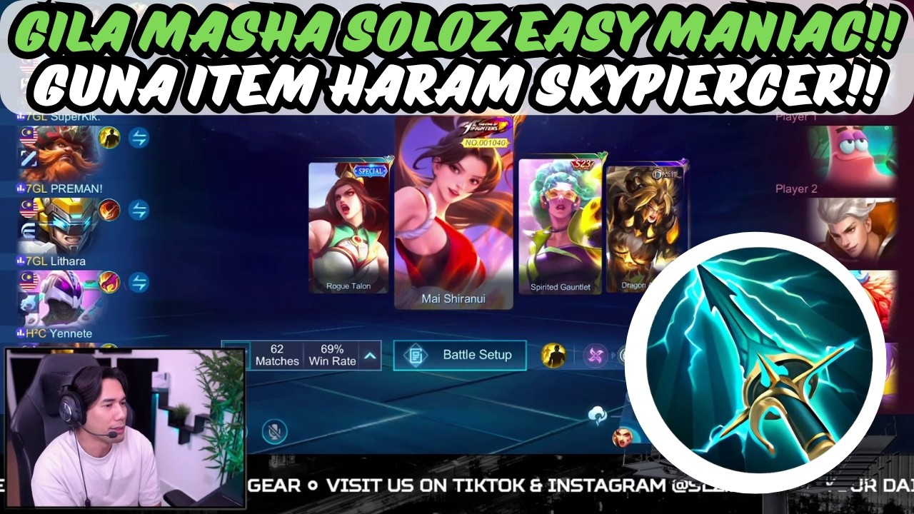 GILA MASHA SOLOZ EASY MANIAC!! GUNA ITEM HARAM SKYPIERCER!!