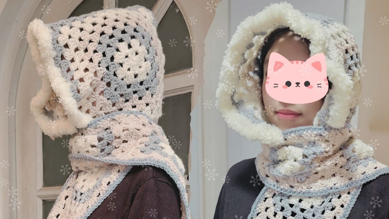 Quick & Easy Granny Square Hooded Scarf Crochet Tutorial (Beginner Friendly & Cozy)