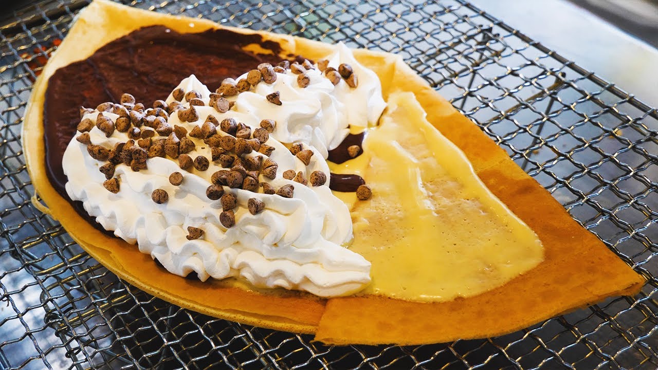 😍高濃度バタークレープ😍チョコレート✨ギーが染み込んだ生地にホイップクリームたっぷりの美味しすぎるクレープCrepe soaked with butter oil and chocolate