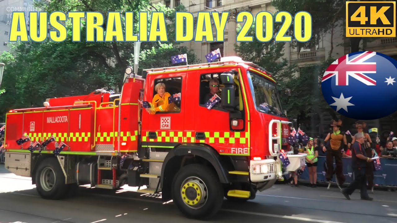 AUSTRALIA DAY 2020 PARADE MELBOURNE CITY  4K