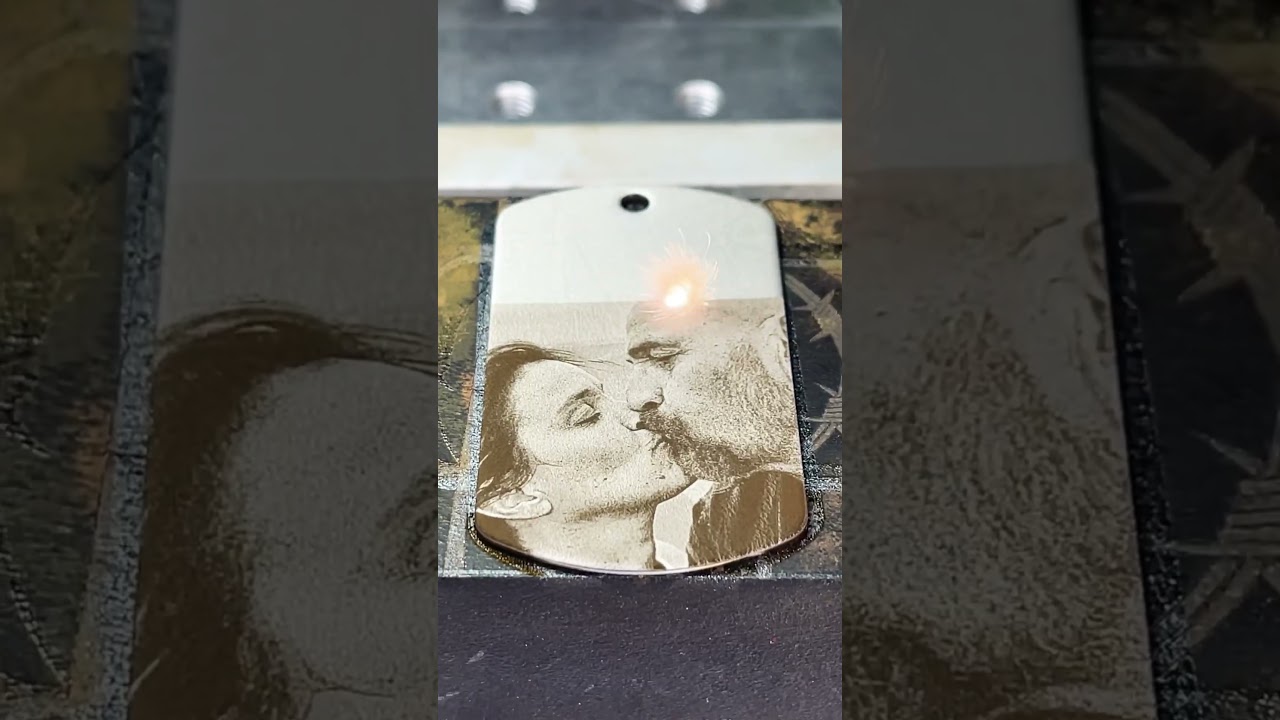 Laser engraved dog tag photo #fiberlaser #dogtags #lethalcreeklaserworks