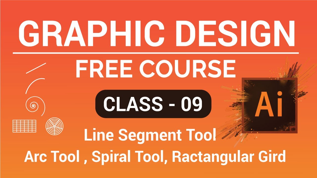 Adobe illustrator  Bangla Tutorial  : #Class 09 Line segment tool, Arc tool, spiral tool, Gird tool