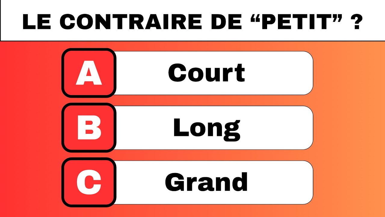 Seras tu capables de trouver ces 50 antonymes 🔄👀 Quiz vocabulaire 