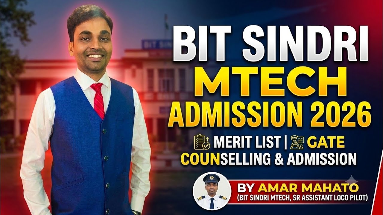 Bit sindri mtech admission 2026|Provisional merit list gate qualified for counseling cum admission 