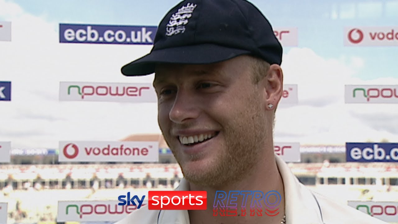 Andrew Flintoff after the 2005 Ashes Test at Edgbaston