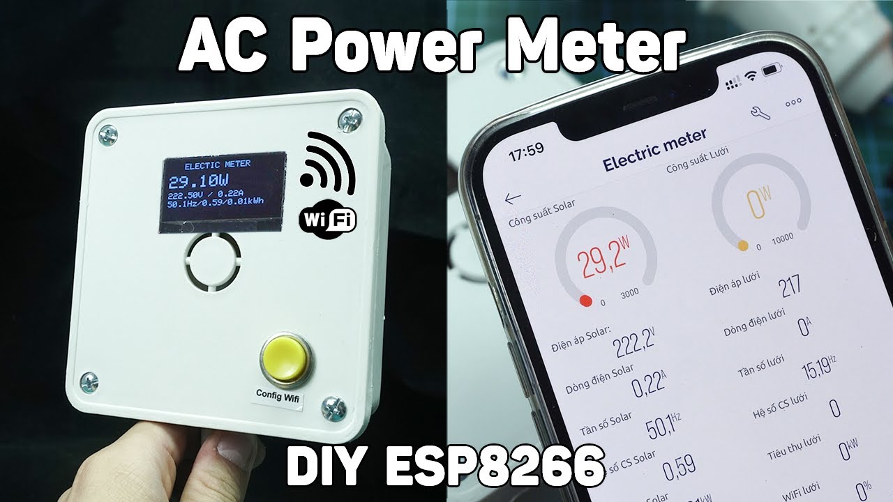 DIY AC Power Meter WiFi at home easily