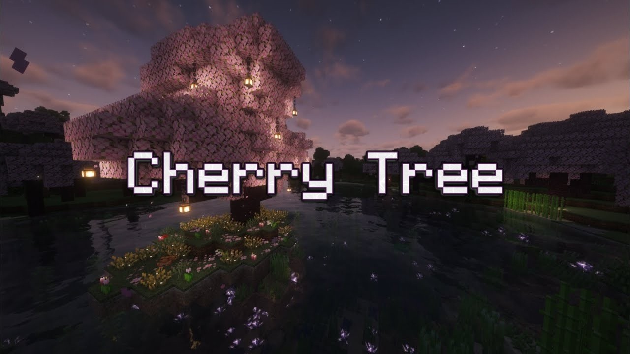 Hidden Cherry Tree Islet | no music minecraft ambient with timer