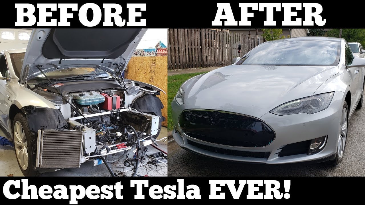 We Rebuilt a Wrecked Salvage Auction Tesla at our Home Garage in 48 Hours