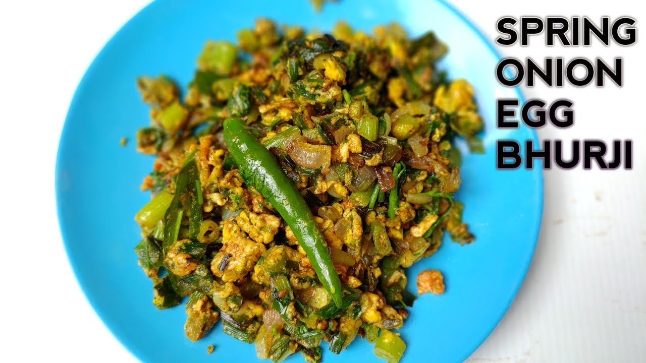 ರುಚಿಯಾದ ಈರುಳ್ಳಿ ಹೂವಿನ ಮೊಟ್ಟೆ ಪಲ್ಯ | Spring Onion Egg Bhurji Recipe Kannada | Easy Onion Egg Bhurji