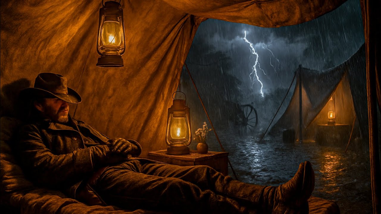 Thunderstorm Night Camping — Arthur Resting Alone in the Tent|RDR2 ASMR 