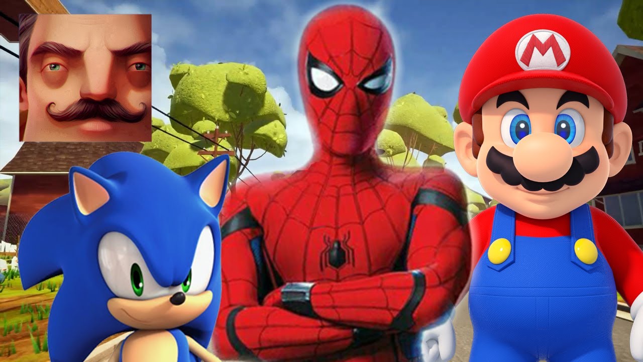 Hello Neighbor - New Secret Neighbor Mario Black Panther Spider-Man Sonic Part 1112 Gameplay TP