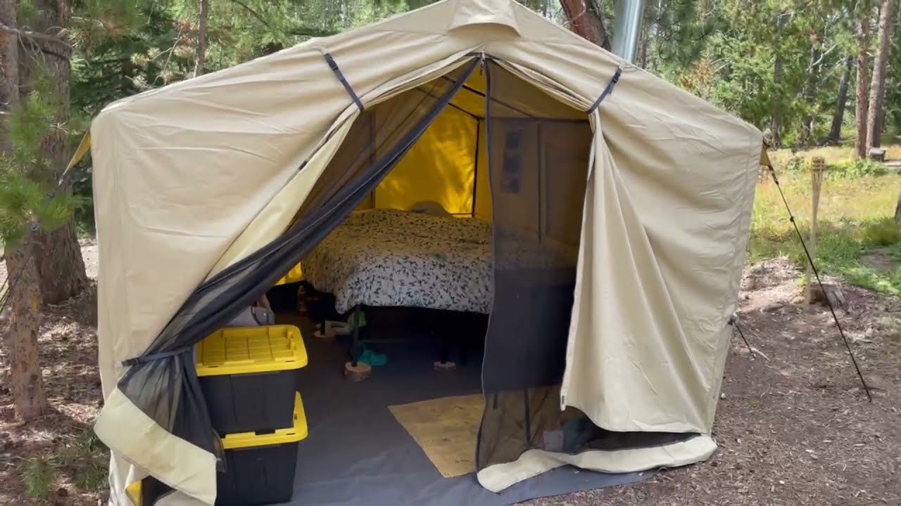 Ozark Trail North Fork 12' x 10' Wall Tent Overview - Bear tore out window