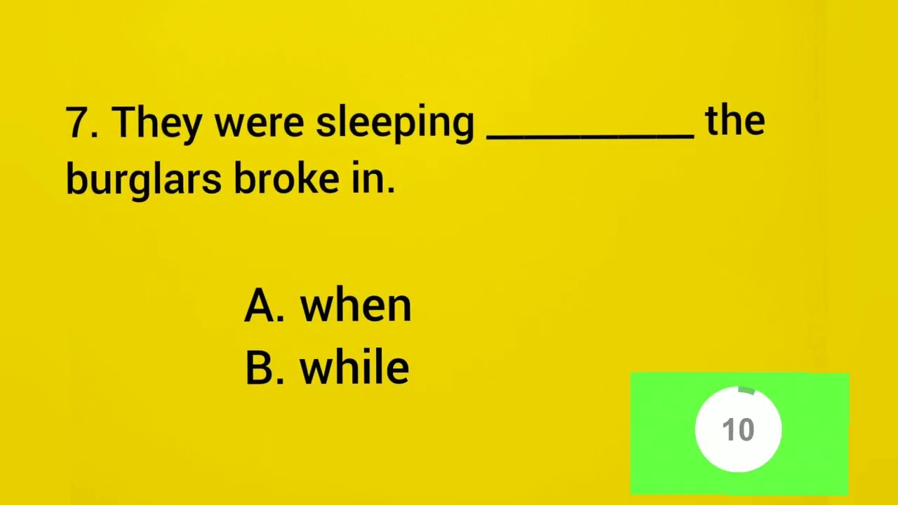 when or while English grammar quiz