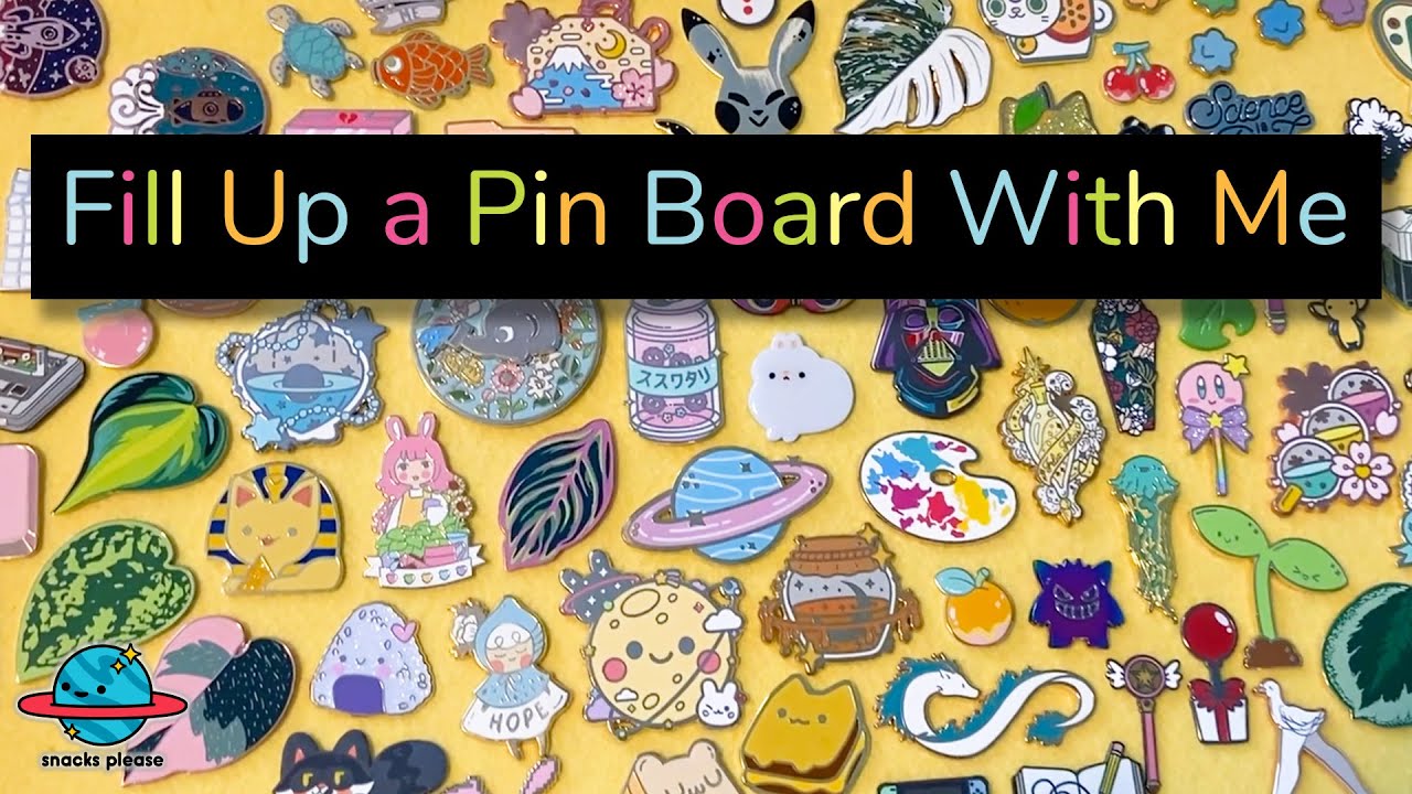 Fill Up a New Pin Board With Me | Pin Collection | snacks please